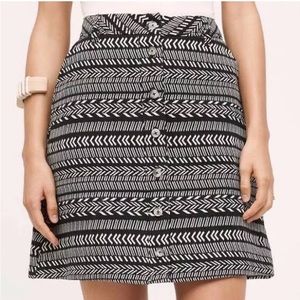 Anthropologie Black and White Patterned Skirt